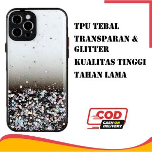Softcase Case Casing Cesing iPhone TPU Tebal Glitter Hitam GLT01 iPhone 7 Plus 8 Plus X XS 11 12 Mini 12 12 Pro 12 ProMax