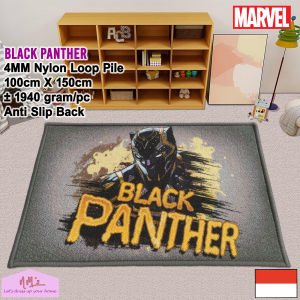 Disney Marvel Official Merchandise Black Panther karpet playmat anak 100 cm x 150 cm anti slip motif kartun superhero karakter bulu alas lantai ruang tamu keluarga kamar tidur - NMs