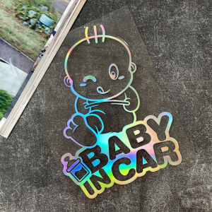 1 cái/bé trong xe cốp xe ô tô Laser nhãn dán cảnh báo phổ quát tự làm Sticker bé trên tàu kính chắn gió ô tô trang trí cửa sổ đề can phản quang