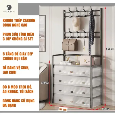 Tủ Quần Áo 3 Ngăn - Tủ Để Quần Áo Khung Thép Chắc Chắn Vải Canvas Không Xù Lông Có Rèm Che Bụi màu ngẫu nhiên xịn