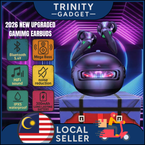 【Trinity】2026 Buds 5 Pro Wireless Earbuds Bluetooth 5.49 | Mega Bass HiFi | Noise Reduction | IPX5 Waterproof | LED Mini Design | 300mAh Long Battery