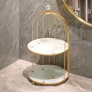 🔰 Bathroom Luxury Cosmetics Shelf Storage Rack Space Saving Modern Cosmetic Item Organizer Open Concept Bird Cage