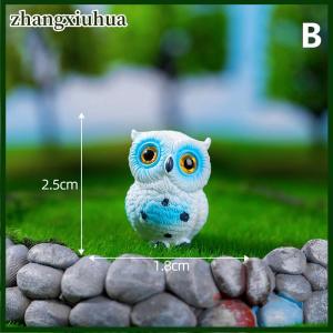 zhangxiuhua Mini Resin Animal Owl Figurines Micro Landscape Car Dashboard Home Desktop Ornaments