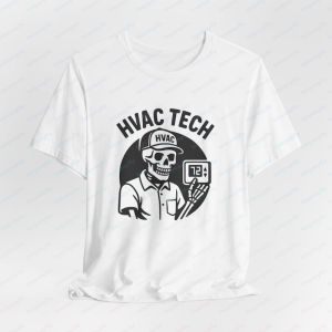 [Local Stock] VCC HVAC Tech Skull Graphic Printed Tshirt Cotton Short Sleeve Casual Fashion Loose Soft Y2k Man Streetwear Summer Women Clothing