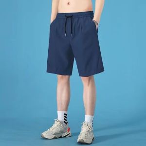 Plus Size Summer Men Ice Silk Quick Drying Sports Mid Length Casual Shorts & Bermudas Korean Outwear Loose Short Pants