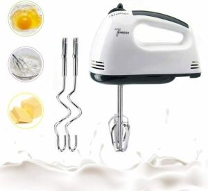 (SG Dliver)Electric Home Hand Mixer 7 Speed Blender quiet baking Cake Whisk Egg Beater Includes 2 Egg Beaters 2 Dough Hooks