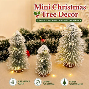 Mini Christmas Tree Desktop Christmas Decoration Flocked Snow PVC Pine Needle Christmas Decoration