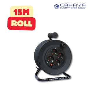 Kabel Roll Kosongan 15m 25m 50m Kualitas Baik Plastik Safety Steker Extension Rol