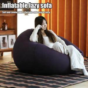 Portable Inflatable Sofa Soft Indoor Bedroom Lounge Bean Bag Chair Outdoor Camping Lazy Seat Round Single Inflatable Sofa