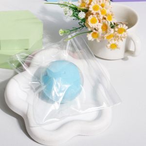 LABAICAI Blue Coconut Oil Squishy Ball Transparent Soft Crispy Handmade Ball Gift Clear Jelly Ball Quick-rebound Squeeze Toy For Kids Adults