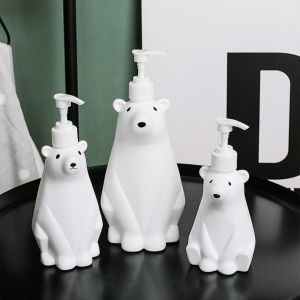 BAIXL Cute Bear Press Pumps Container Shower Gel Sub Bottle Lotion Dispensing Bottle Beauty Refillable Shampoo Cosmetic Split Bottle Bath
