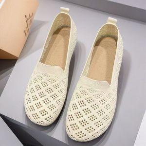 New Summer WomenS Cloth Shoes With Soft Sole And Soft Surface Breathable Mesh Flat Loafers For Women