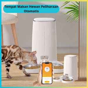 TERLARIS PENGIRIMAN CEPAT COD ROJECO Tempat Makan Hewan Peliharaan Otomatis Food Dispenser 4L/TEMPAT makan hewan otomatis peliharaan kelinci kucing anjing multifungsi stainless canggih murah / tempat makan peliharaan Remote Control Smart WiFi portable