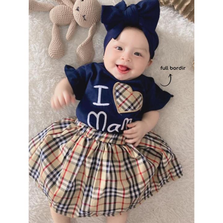 MAMA LOVER baju rok pakaian anak bayi perempuan cewek lucu murah