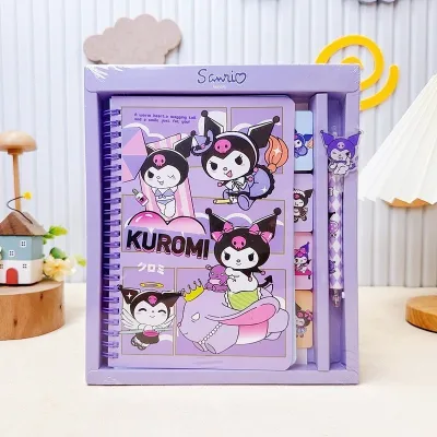 [SG STOCK]Sanrio Kuromi B5 Spiral Notebook Gel Pen Set Cartoon Cute Student Journal Stationery Gift Box