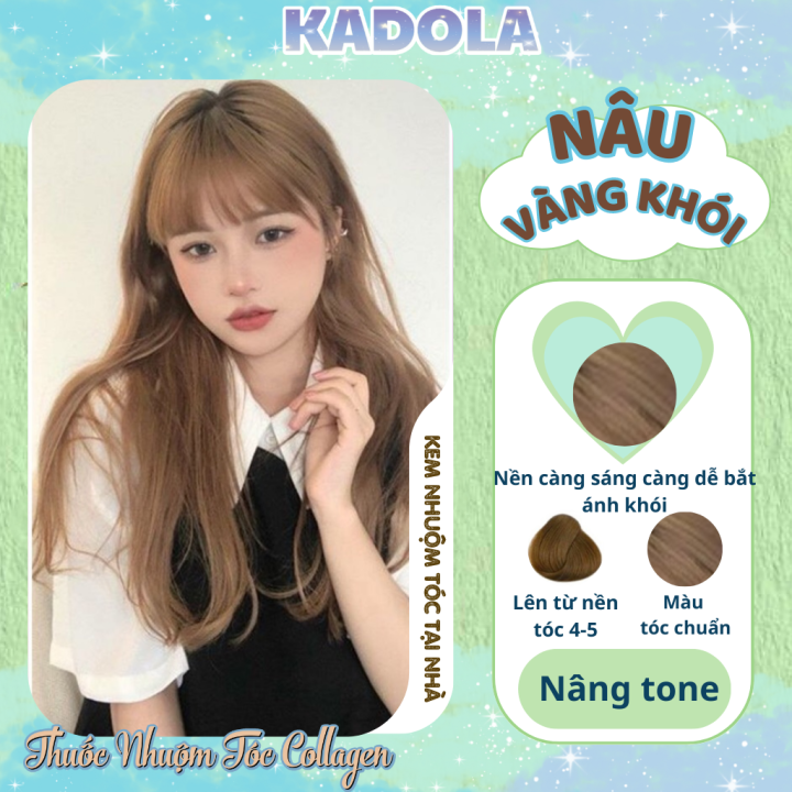 Thuốc Nhuộm Tóc Nâu Vàng Khói Thuốc Nhuộm Collagen Siêu Dưỡng Tại Nhà ...