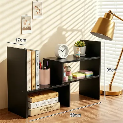 White Desktop Bookshelf Desktop Organizer Smooth And Durable Penganjur Desktop Suitable For Students