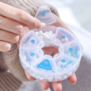 Japanese Style 7 Grids Portable Large Capacity Tablet Dispenser Pill Box Medicine Container BoxPill Storage Box