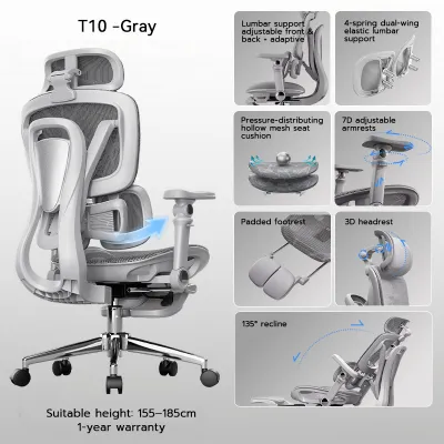 XPANSE T9 Dual Wing Support Office Ergonomic Chair Computer Gaming Chair With 6D Arm【30Day Free Trial】