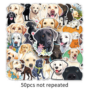 50PCS Labrador Sticker Cartoon Dog Cute Children Diy Decoration Laptop Phone Case Water Cup Desk Lunch Box Waterproof Sticker