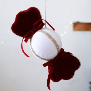 OOC Bow Christmas Tree Candy Pendant Integrated Decorative Xmas Candy Ornament Festive Soft Fabric DIY Christmas Tree Hanging Christmas Tree
