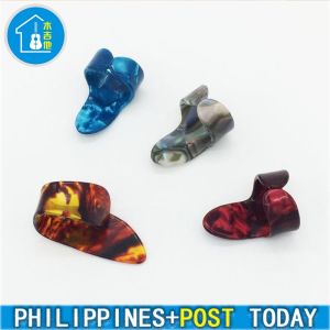 4pcs Celluloid Guitar Finger Picks Thumb/Index Sizes Fingerstyle Protector Anti-Slip Design Bass Acoustic/Electric Guitar