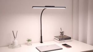 Desk Lamp 3 Colors Stepless Dimming LED Desk Lamps for Home Office Adjustable Memory Desk Light with Clamp Touch Control
