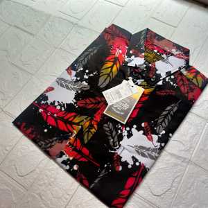 kemeja motif pantai lengan pendek