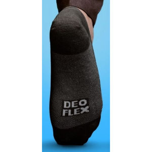DEOFLEX Odor Fighting Socks by Mixtrue Beauty - Black Beige Gray - Flat Toe - Breathable - Odor Resistant - Comfortable Fit