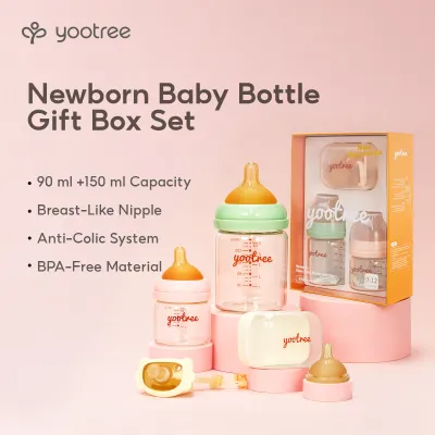 yootree Glass Newborn Baby Bottle Set Anti Colic Natural Breast Mimic Wide Neck Feeding Bottle Pacifier Kit For Newborn Infant