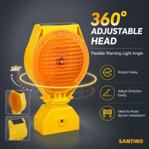 Solar Amber Road Warning Blinker Lampu Amaran Kecemasan Suria 2800mAh 360° Rotate Construction Barricade Lamp