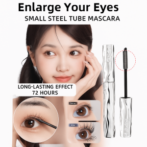 【Enlarge Your Eyes】Small Steel Tube Mascara Extra Lengthening Volume Waterproof Long-Lasting No Flaking Makeup Tool