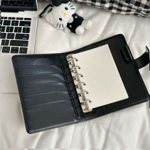 GONUUWGL ไดอารี่ที่ถอดออกได้ สมุดโน้ตการ์ตูนอนิเมะ หนัง PU ทนต่อการเปื้อน สมุดบันทึกของคิตตี้ ง่าย ราบรื่น ปกป้องสมุดบันทึก นักเรียน