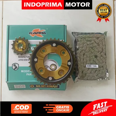 KAPPA GEAR SET KOMPLIT BLADE NEW 104. GIGI TARIK DAN RANTAI HONDA BLADE X NEW. REVO ABSOLUTE