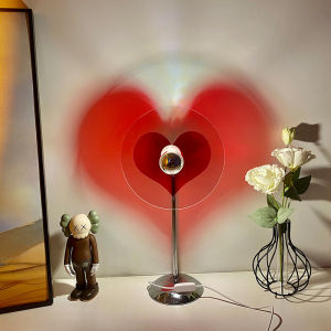 Sunset Lamp Led Heart Shape Projector Night Light Living Room Bar Cafe Shop Background Wall Decoration Lighting For Photographic