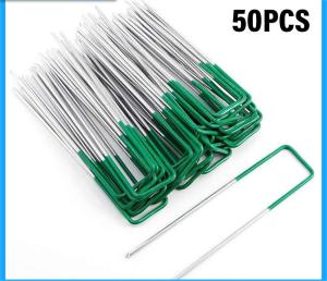 50 Pcs Paku-u Rumput Sintetis Untuk Pemasangan Diatas Tanah Weedmat Staples