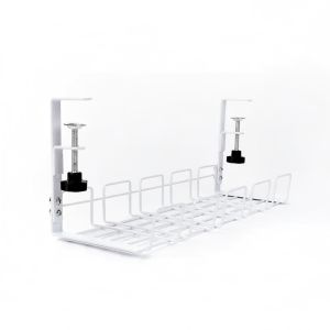 CUNXIN Sturdy Under Table Storage Rack No Punching Space Saving Desk Wire Organizer Multipurpose Adjustable Clamps Metal Cable Management Tray Home
