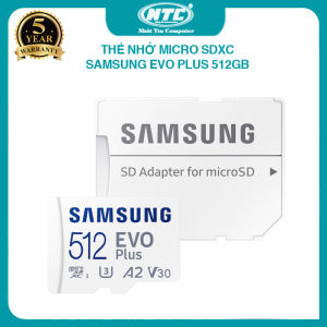 Thẻ nhớ MicroSDXC Samsung Evo Plus 512GB U3 4K đọc 160MB/s ghi 60MB/s kèm Adapter - made in Korea (Trắng) Nhất Tín Computer