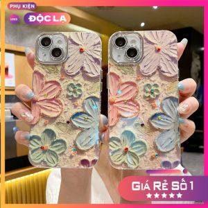Ốp Lưng Họa Tiết Hoa Halogram Lấp Lánh Cho IPhone 11/12/13/14/15/16/17/18 PLus Pro Promax