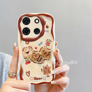 Casing Infinix Note 30 Hot 30i 30 Play X6833B 5G 4G Phone Case New Design 3D Doll Cute Cartoon COCO Bread Cheese Milk Bear Cream Silicon Soft Cover with Bracelets 2023