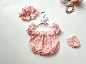 Set Bodysuit Sơ Sinh Hồng Chấm Bi Kèm Mũ Và Giày Punykids Body Cho Bé Đầy Tháng Từ 0-12 tháng BD_04