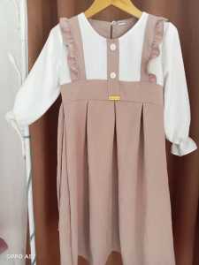 Gamis Ameena Anak Perempuan Chifa Kids Usia 8 9 10 11 12 tahun Bahan Crinkle Airflow