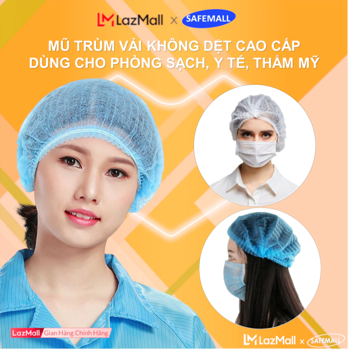 Combo 500/200 chiếc Bọc tóc con sâu bảo hộ lao động, Mũ trùm đầu Nón ...