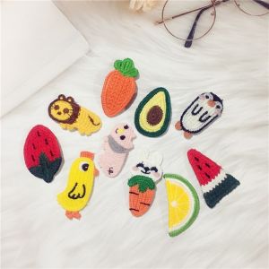 Cute Knitted Cartoon Fruit Hairclips Colourful Embroidery Bangs BB Clip Childrens Hair Clip