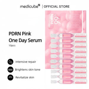 Medicube PDRN Pink One Day Serum 10pcs 99% High Purity Salmon PDRN Intensive Repair & Brightening Ampoule for Dull Damaged Skin