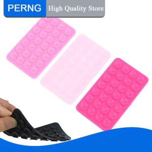 [PERNG] Tehe 1PC Backed Adhesive Sucker Pad For Fixed Pad Double Side Silicone Suction Pad For Mobile Phone Fixture Suction Cup