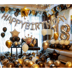 Indo - Set Paket Balon Dekorasi Birthday / Dekorasi Balon Ulang Tahun / Set Paket Balon Ulang Tahun Fancy / Set Foil Balloon Simple