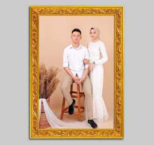 cetak foto sudah di bingkai ukuran 20 r 40x30 cm laminasi glossy | figura foto | frame 10 r