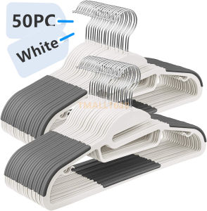 [✅SG Ready Stock] 50 Pack Coat hanger Heavy-Duty plastic Hangers with Non-Slip 衣架