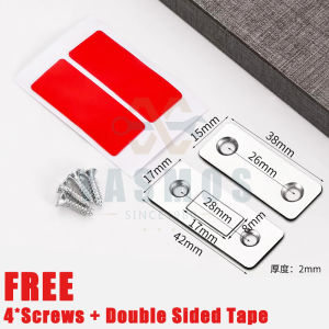 Magnetic Stainless Steel Door Latch - Ultra-Thin No-Drill Installation Child Safety Cabinet Door Catch